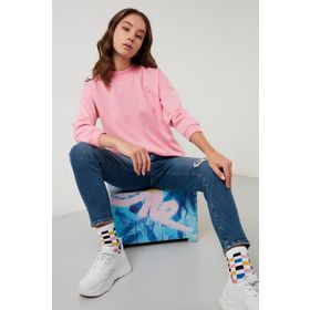 Lela 5863323 Pembe Kadın Sweatshirt