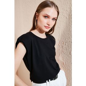 Lela 5864019 Siyah Kadın T-shirt