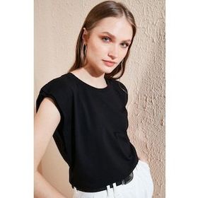 Lela 5864019 Siyah Kadın T-shirt