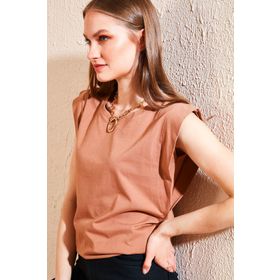 Lela 5864019 Taba Kadın T Shirt