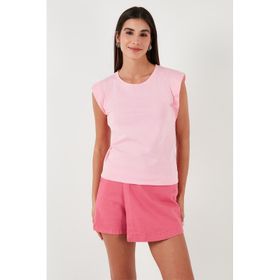 Lela 5864019 Toz Pembe Kadın T-shirt