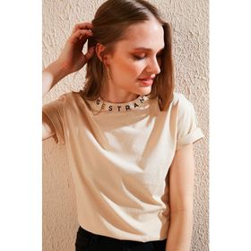 Lela 5864054 Beyaz Kadın T-shirt