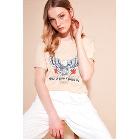 Lela 5864165 Bej Kadın T-shirt