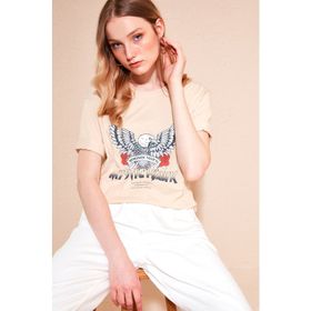 Lela 5864165 Bej Kadın T-shirt