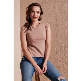 Lela 5864201 Taş Kadın T-Shirt