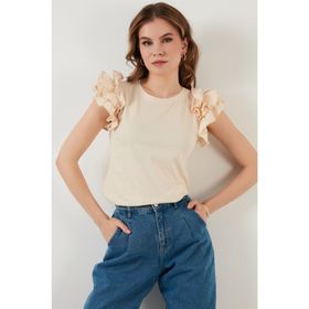Lela 5864500 Beyaz Kadın Tshirt