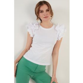 Lela 5864500 Beyaz Kadın Tshirt