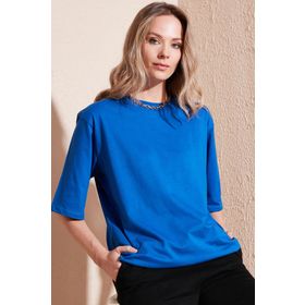 Lela 5864562 Benetton Pamuklu Oversize Bisiklet Yaka Kadın T-shirt