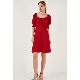 Lela 5865034 Kırmızı Kadın Elbise