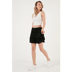 Lela 5865038 Siyah Kadın Şort Etek