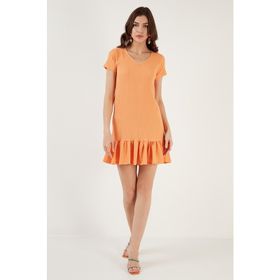 Lela 5865071 Açık Oranj Kadın Elbise