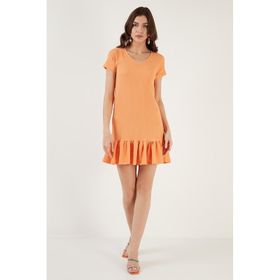 Lela 5865071 Açık Oranj Kadın Elbise