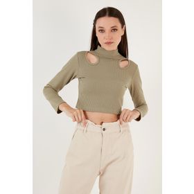 Lela 5865348 Olive Kadın Bluz