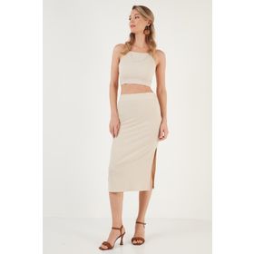Lela 5865600 Olive Kadın Etek
