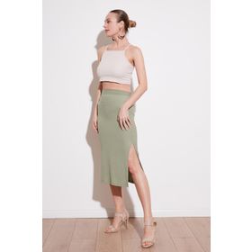Lela 5865600 Olive Kadın Etek