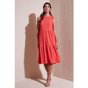 Lela 5865658 Koyu Oranj Kadın Elbise
