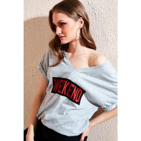 Lela 6010022 Mavi Kadın Tshirt