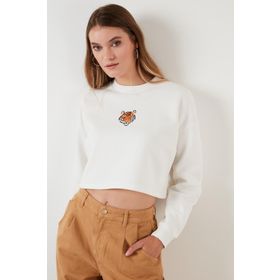 Lela 601MS1342 Ekru Kadın Sweatshirt