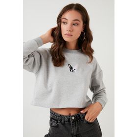 Lela 601MS1342 Ekru Kadın Sweatshirt