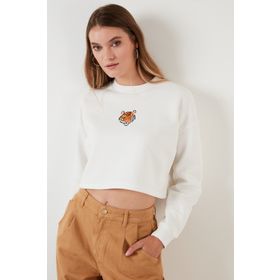 Lela 601MS1342 Ekru Kadın Sweatshirt