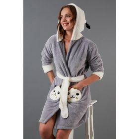 Lela 6093040PANDA Lila Kadın Sabahlık