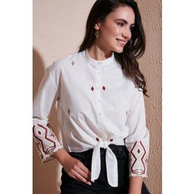 Lela 6110097 Beyaz Kadın Gömlek