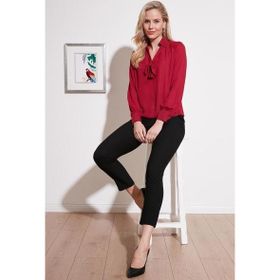 Lela 611BZ0047 Bordo Kadın Gömlek