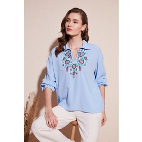 Lela 611BZ0181 Mavi Kadın Bluz