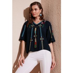 Lela 611BZ0247 Lacivert Kadın Bluz