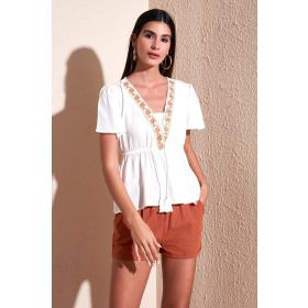 Lela 611BZ0282 Ekru Kadın Bluz