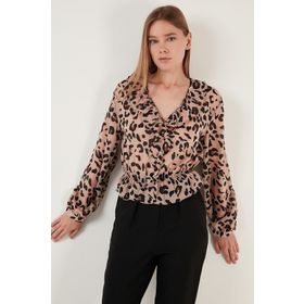 Lela 611KB2034 Leopar Kadın Bluz