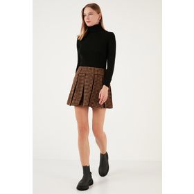 Lela 611SR00028 Ekru Siyah Kadın Şort Etek
