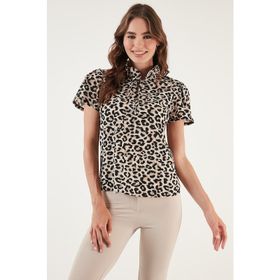 Lela 611SW21112 Leopar Kadın Bluz