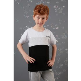 Lela 6211013 Gri Siyah Beyaz Erkek Çocuk T-shirt