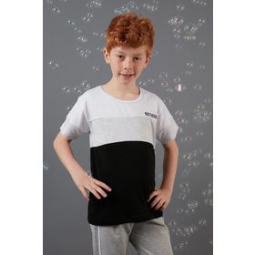 Lela 6211013 Gri Siyah Beyaz Erkek Çocuk T-shirt
