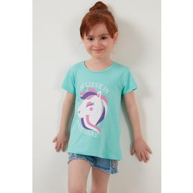 Lela 6211036 Mint Yeşili Kız Çocuk T-shirt