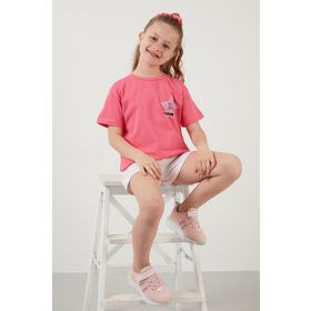 Lela 6211046 Açık Nar Kız Çocuk T-shirt