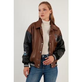 Lela 6230104 Yeşil Kadın Deri Mont