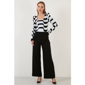Lela 6476004 Siyah Kadın Pantolon