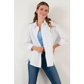 Lela CF21S163867 Beyaz Kadın Gömlek