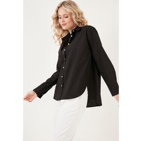 Lela CF21S163867 Siyah Kadın Gömlek