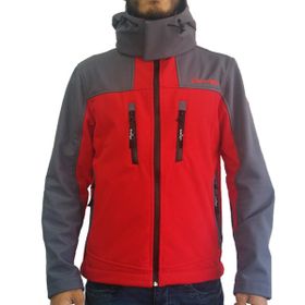 Lemigo Softshell Kırmızı-Gri Kapşonlu Mont