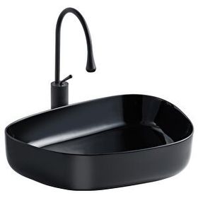 Lena E-2107S Siyah Tezgahüstü Lavabo