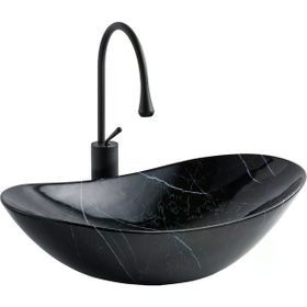 Lena E-2113M5 Siyah Tezgah Üstü Porselen Lavabo