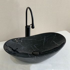 Lena E-2113M5 Siyah Tezgah Üstü Porselen Lavabo