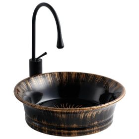 Lena E-3011BR Tezgah Üstü Porselen Lavabo