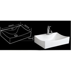 Lena E-3034 Beyaz Tezgah Üstü Porselen Lavabo