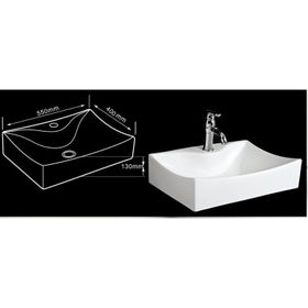 Lena E-3034 Beyaz Tezgah Üstü Porselen Lavabo