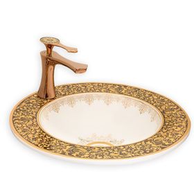 Lena E-3055A Yarım Tezgah Üstü Porselen Lavabo