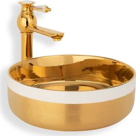 Lena E-4000A Altın Tezgah Üstü Lavabo